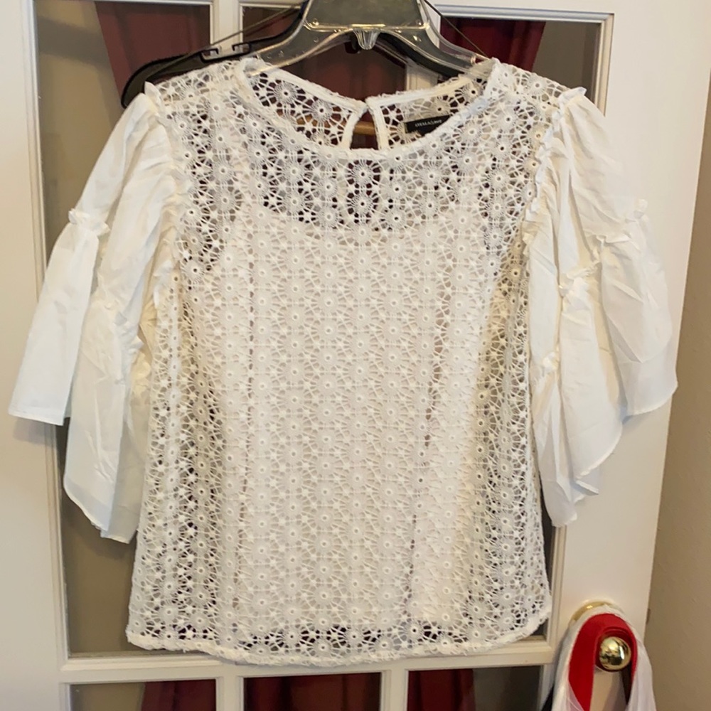 Beautiful Eyelet, Ruffled Sleeves, Never Worn